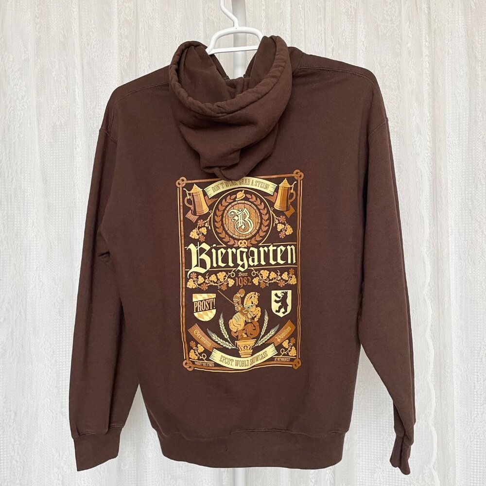 Disney Men's Hoodie Large Brown Epcot World Germany Biergarten Full Zip